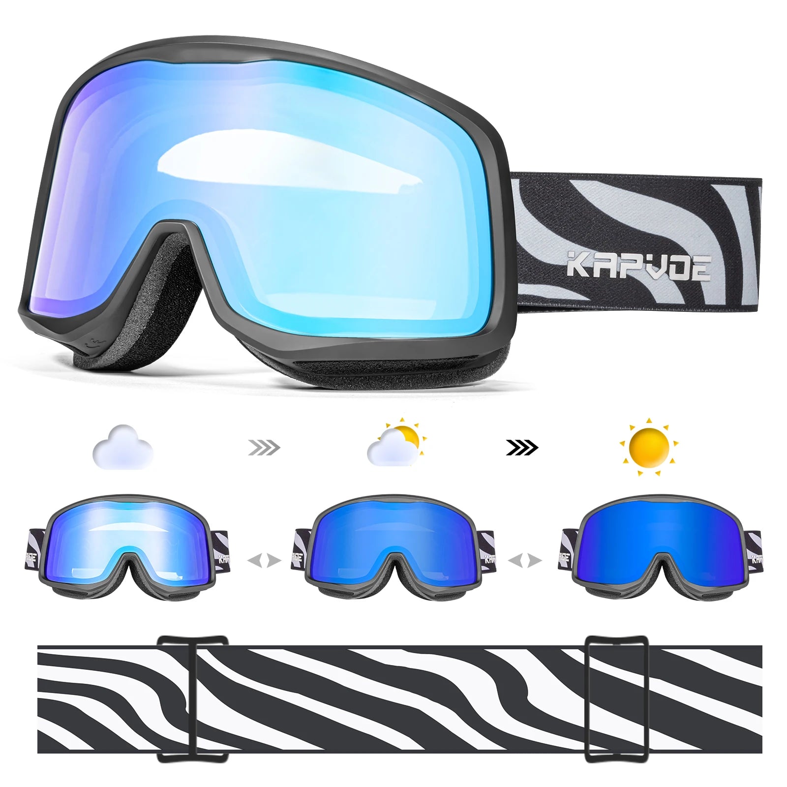 lunettes de Ski avec des ski colorés